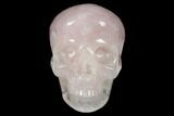 Realistic, Polished Brazilian Rose Quartz Crystal Skull #151065-1